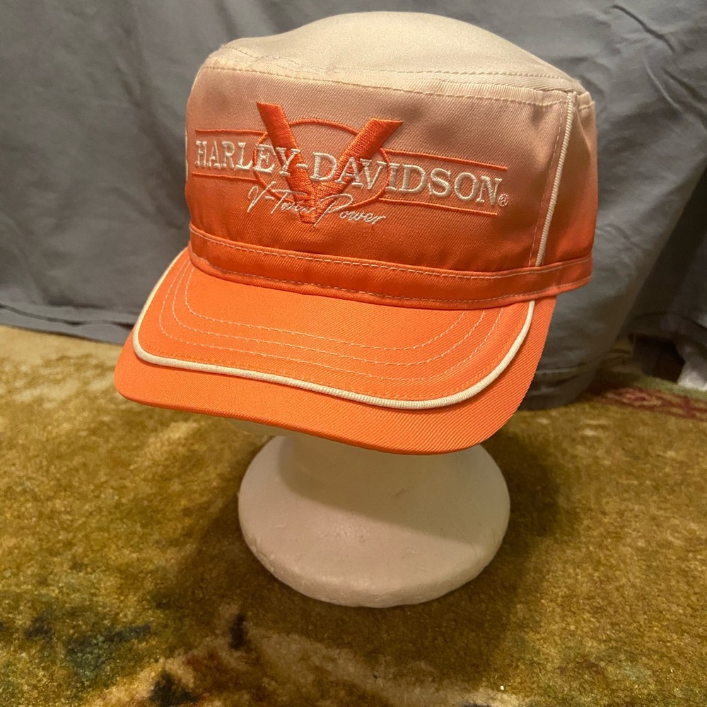 Harley-Davidson Two-Tone Orange and Cream Hat